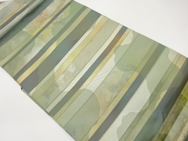 引箔横段に変わり道長取り模様織出し名古屋帯